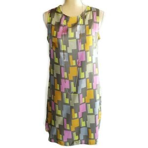 Original Milly Of New York 100% Silk Mod Abstract Geometric Dress
